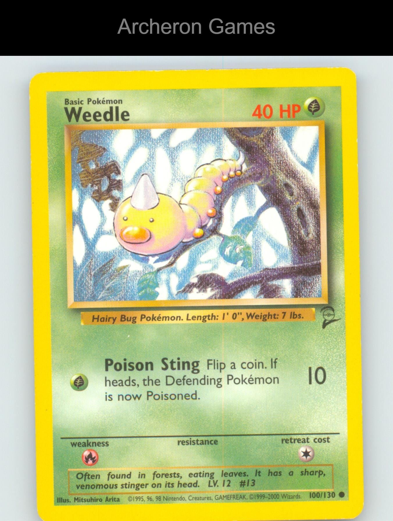 Pokemon Card Weedle B2 100/130 C Base Set 2