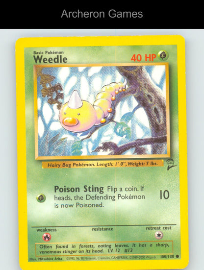 Pokemon Card Weedle B2 100/130 C Base Set 2