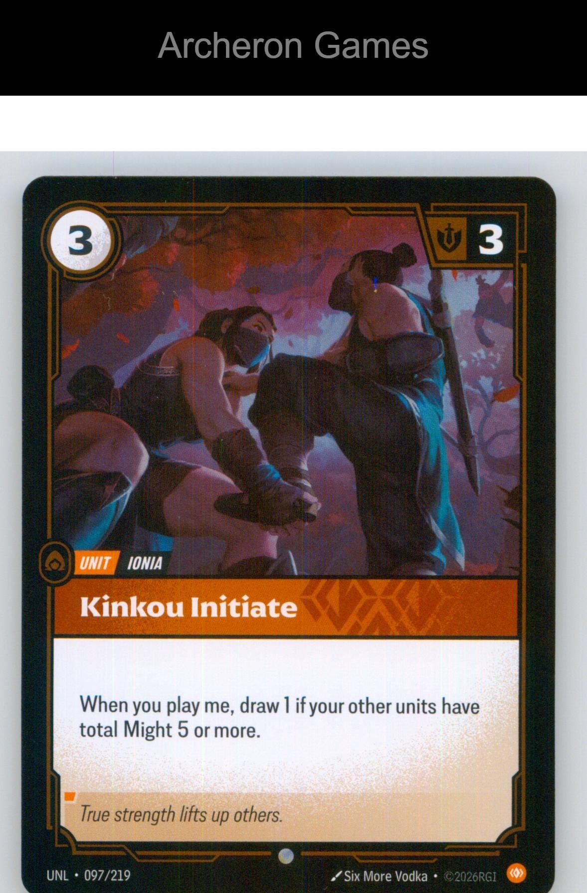 Kinkou Initiate UNL 097/219 C Unleashed Riftbound Card