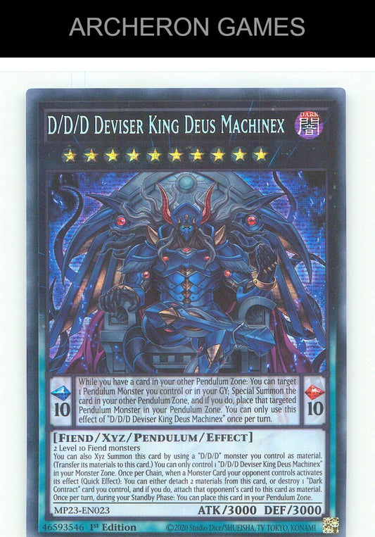 D/D/D Deviser King Deus Machinex Prismatic Secret Rare YUGIOH Card 1st Edition