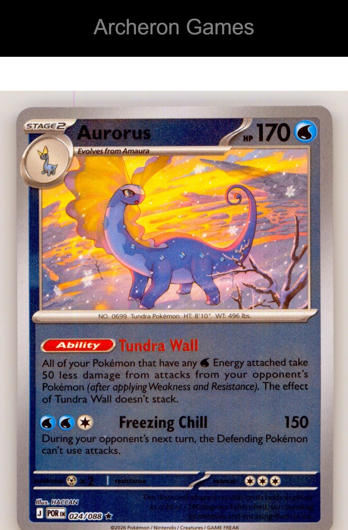 Pokemon Card Aurorus ME03 024/088 R Perfect Order Reverse Holo