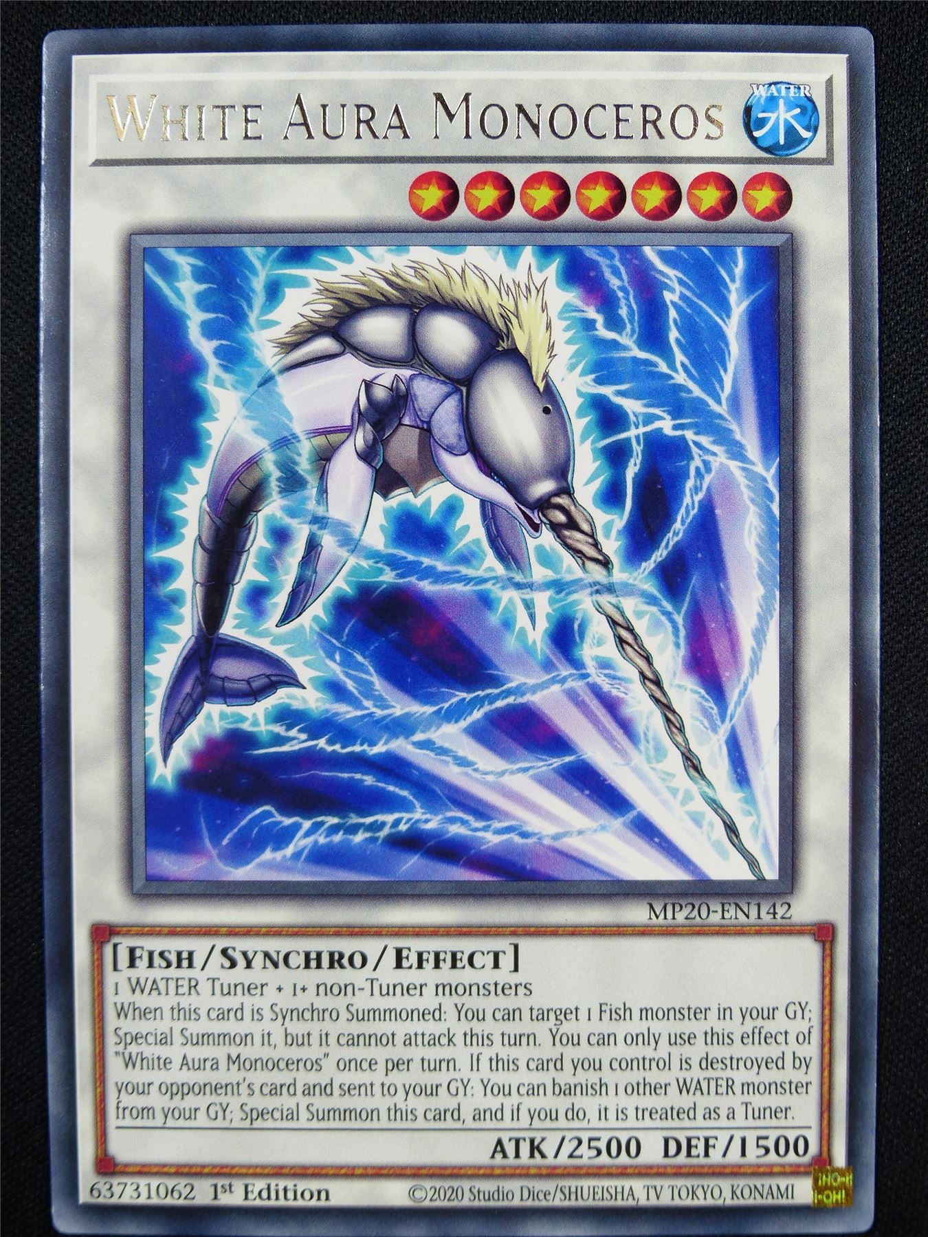 White Aura Monoceros MP20 Rare - 1st ed Yugioh Card #26L