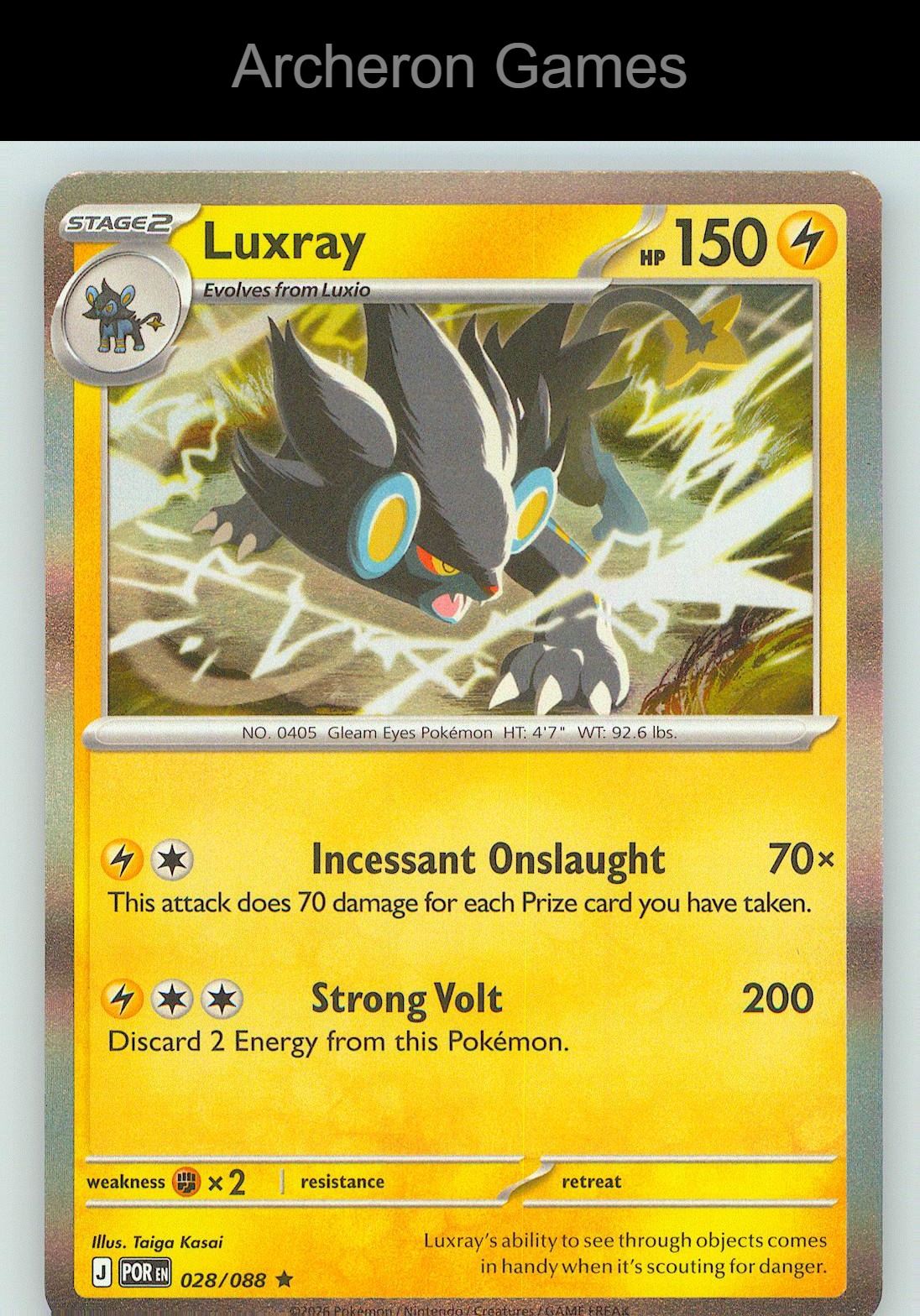 Pokemon Card Luxray ME03 028/088 R Perfect Order Holo