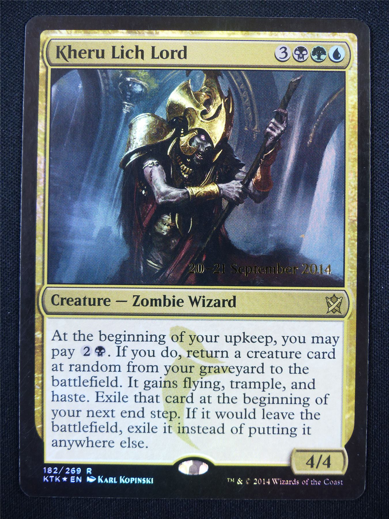 Kheru Lich Lord Pre-Release Promo Foil - KTK - Mtg Card #26T