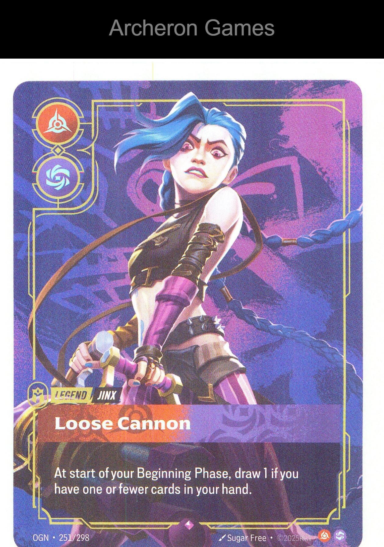 Jinx - Loose Cannon OGN 251/298 R Origins Riftbound Card Foil