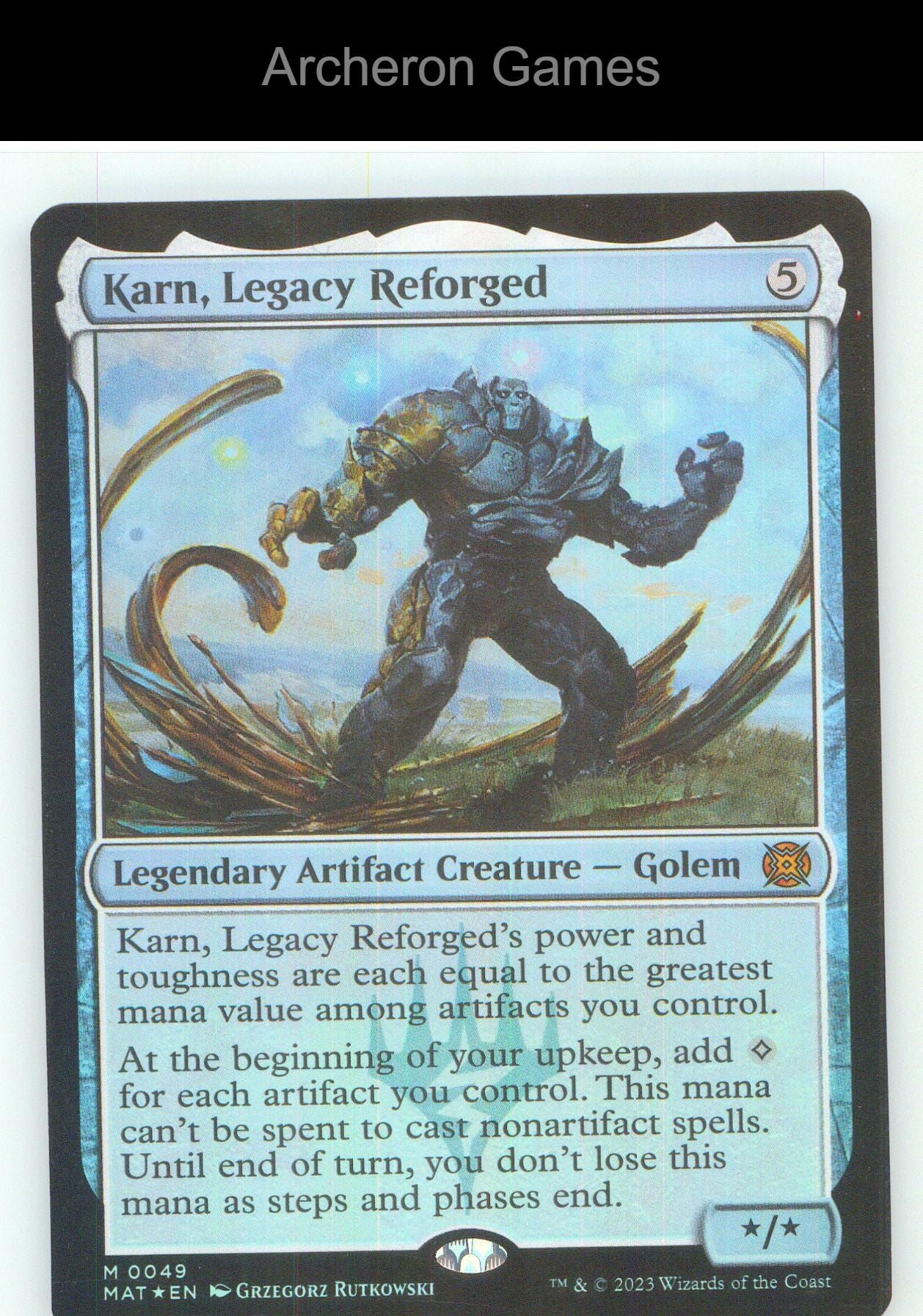 Karn, Legacy Reforged MAT 49 Mythic MTG Card NM/EX+ Foil