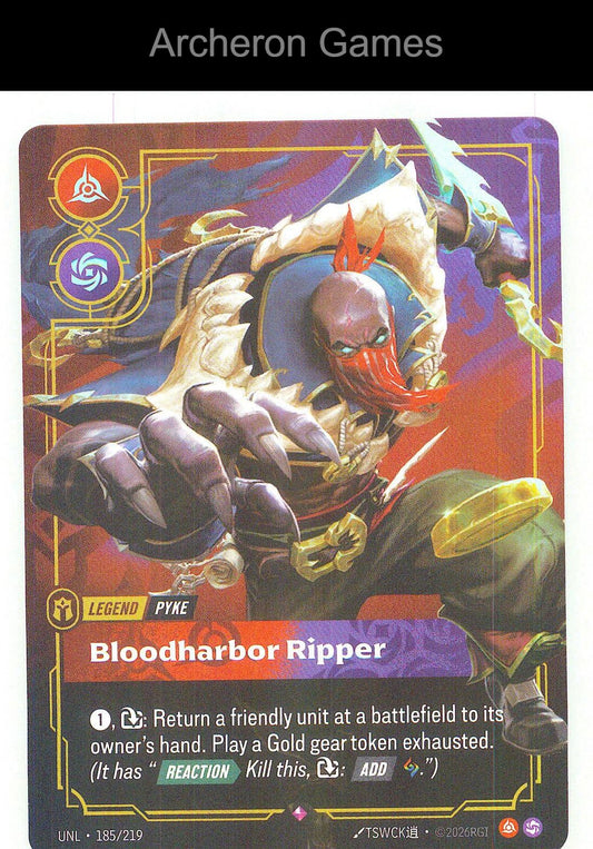 Pyke - Bloodharbor Ripper UNL 185/219 R Unleashed Riftbound Card