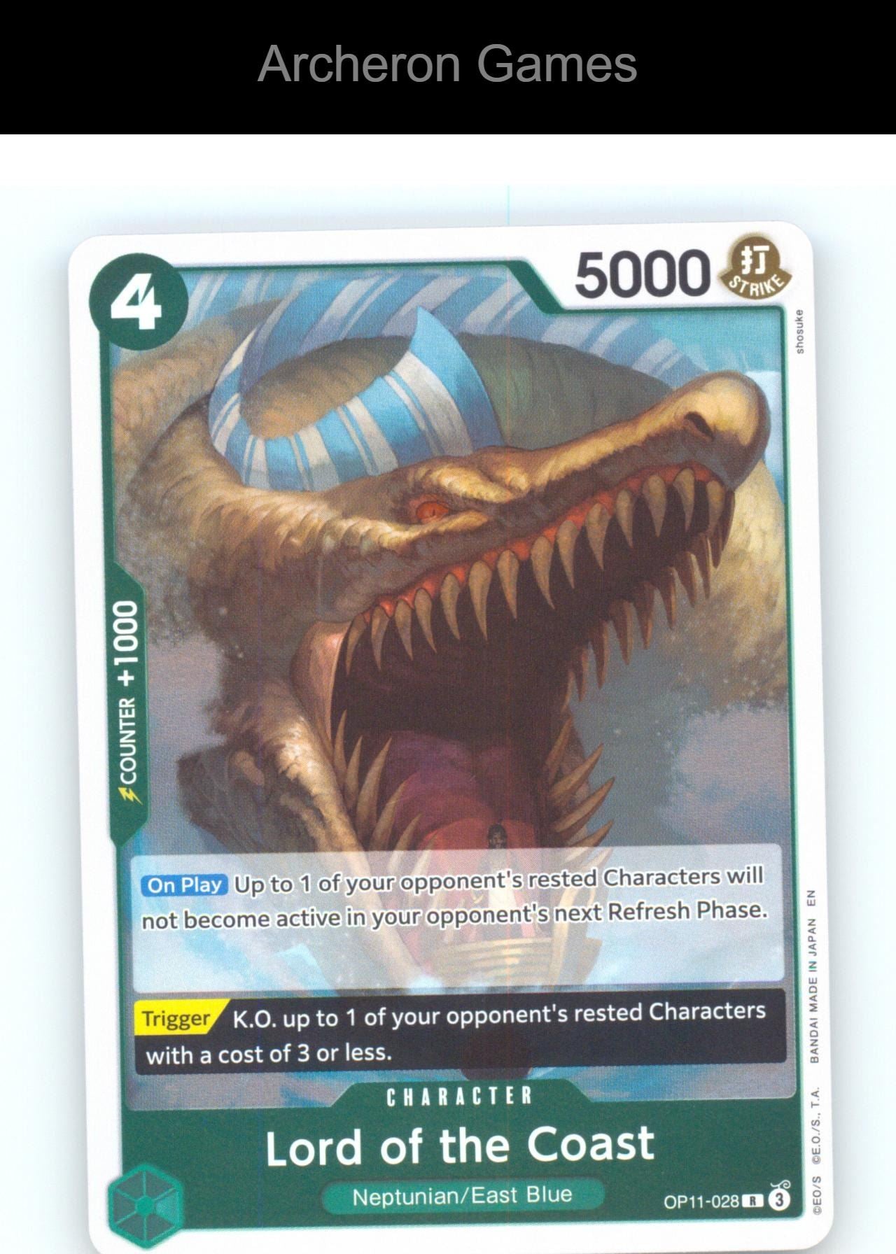 Lord of the Coast (Judge Pack Vol. 7) OP11-028 R One Piece Card NM/EX+ Foil
