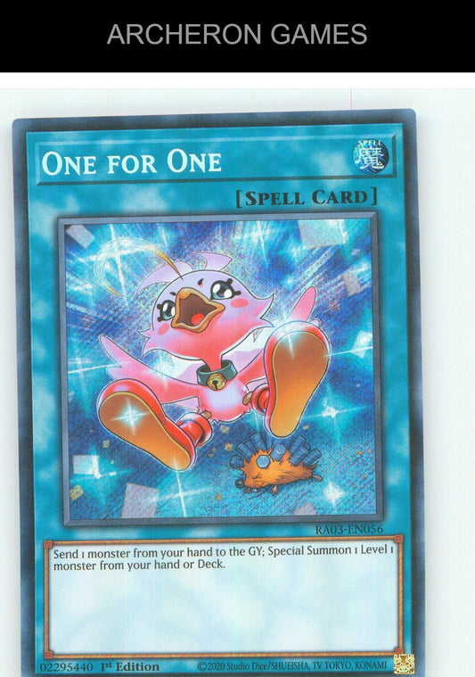 One for One (Alternate Art) (Secret Rare) SEC YUGIOH Card 1st Edition