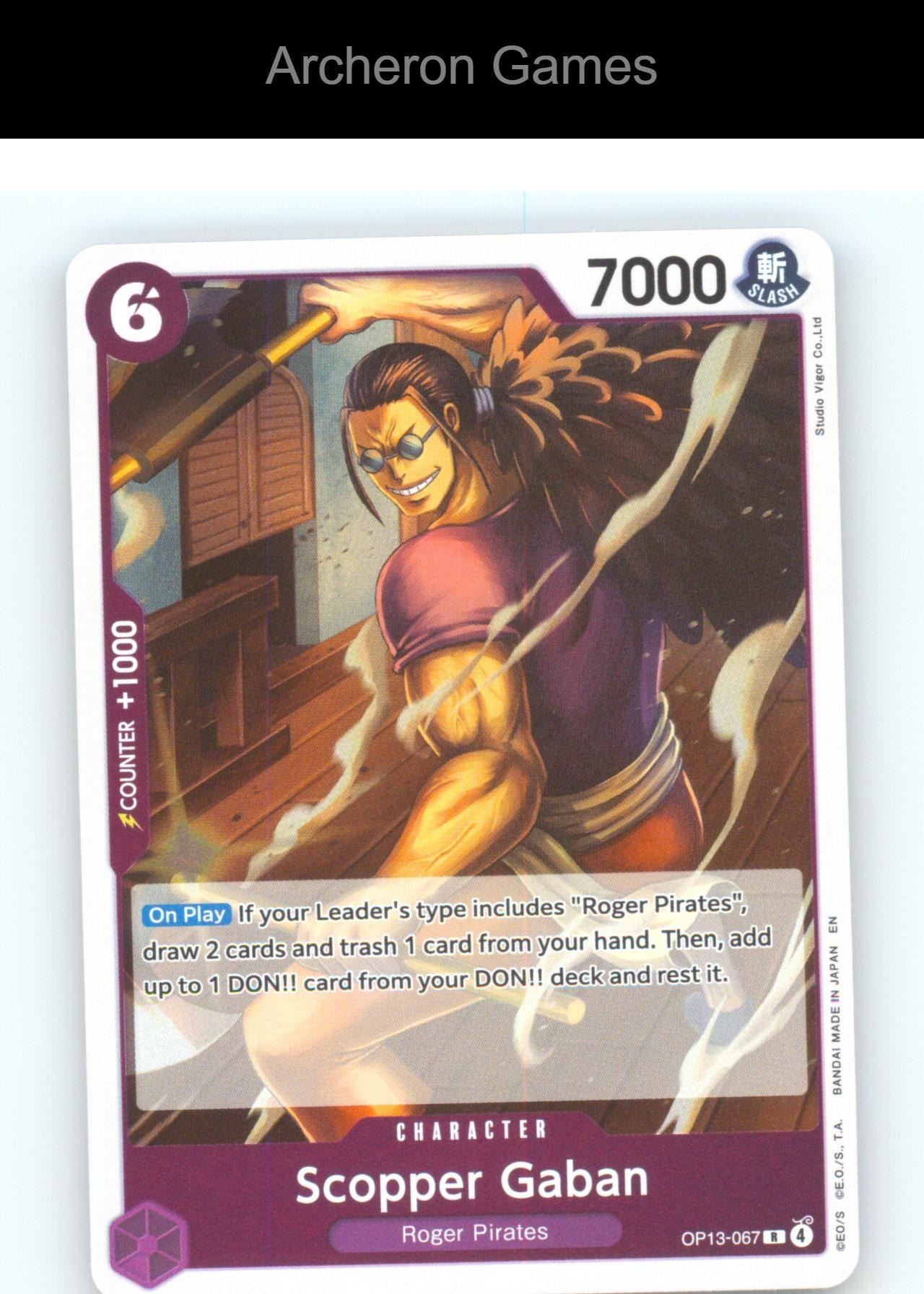 Scopper Gaban OP13-067 R One Piece Card NM/EX+ Foil