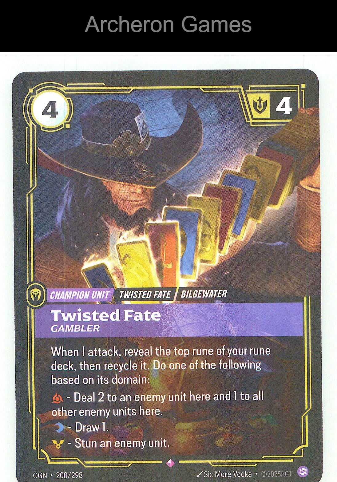 Twisted Fate - Gambler OGN 200/298 R Origins Riftbound Card