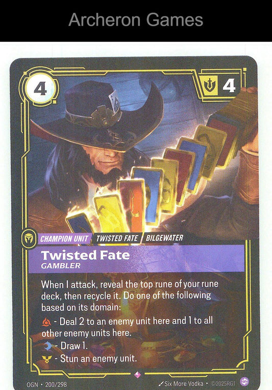 Twisted Fate - Gambler OGN 200/298 R Origins Riftbound Card