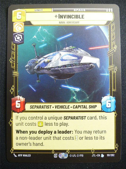 Invinicible 191/262 - Star Wars Unlimited Card #4GE