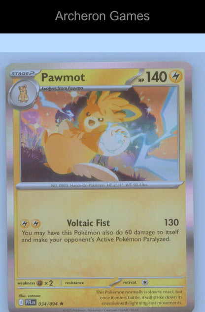 Pokemon Card Pawmot PFL 034/094 R Phantasmal Flames Holo