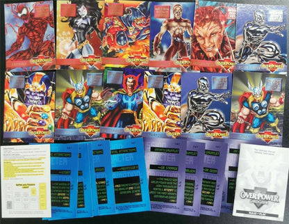 Marvel Overpower Card game Bundle lot and Rules OOP - Marvel Cards #AZ