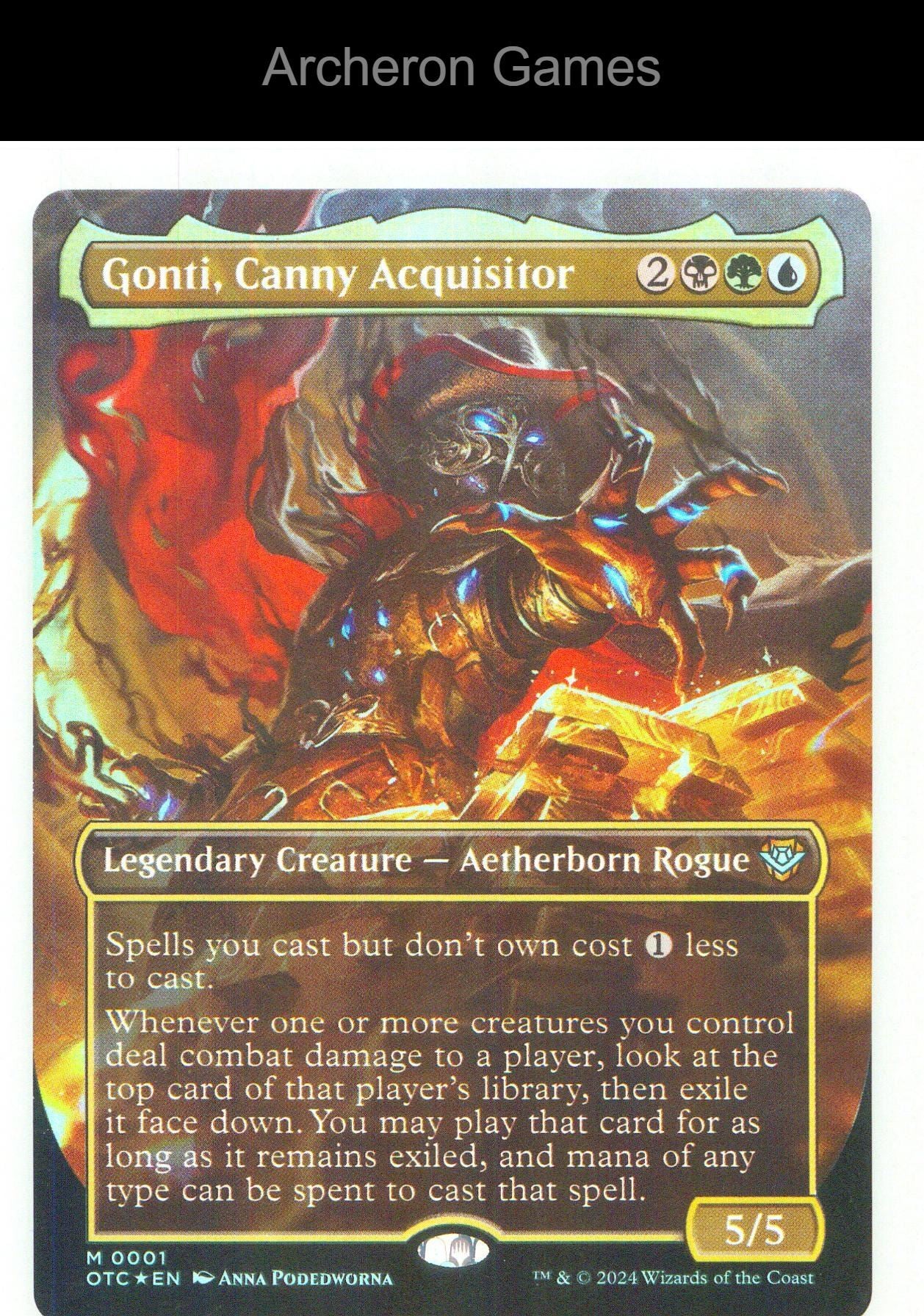 Gonti, Canny Acquisitor (Borderless) OTC 1 Mythic MTG Card NM/EX+ Foil