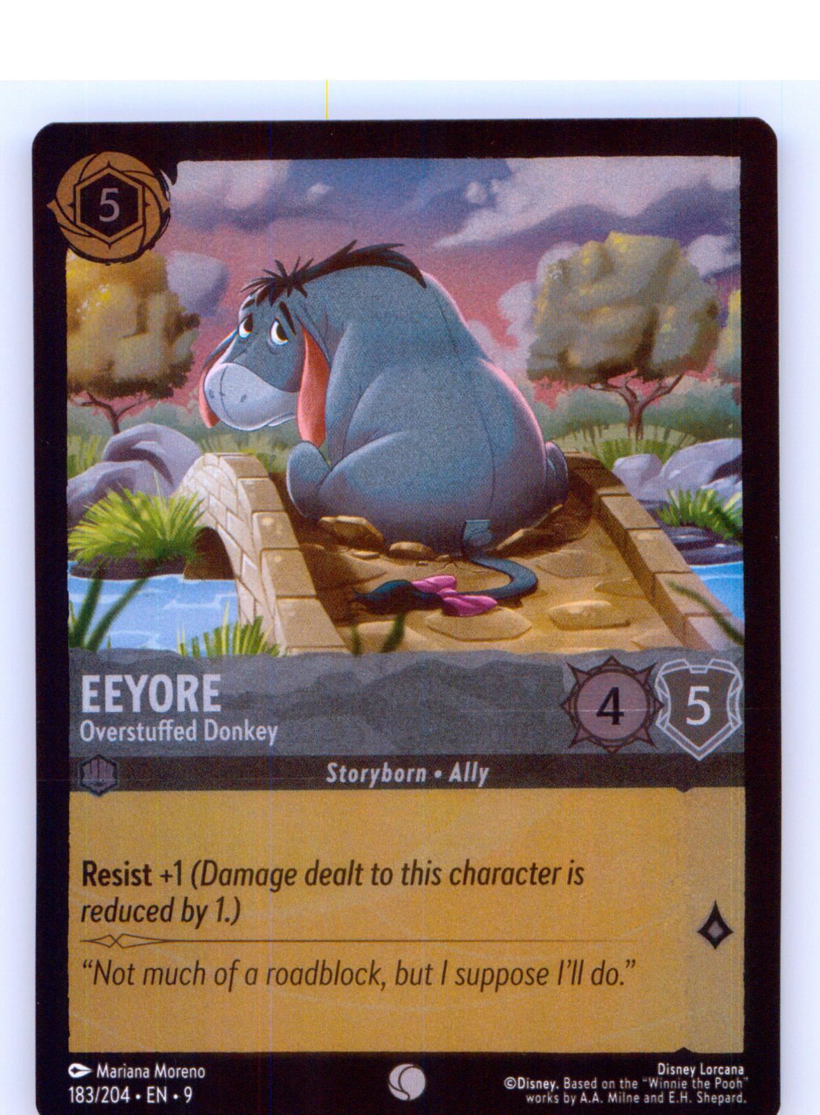 Eeyore - Overstuffed Donkey 183/204 Common Fabled Lorcana Cold Foil Near Mint