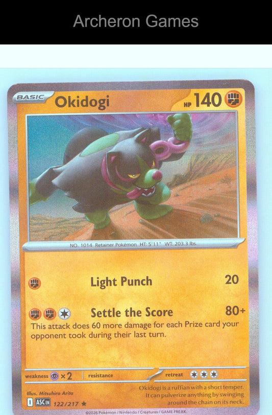 Pokemon Card Okidogi ASC 122/217 R Ascended Heroes Holo
