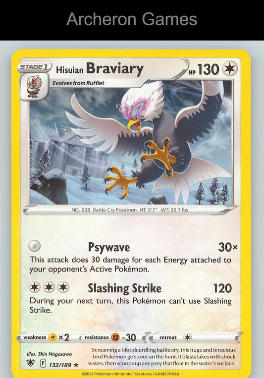 Pokemon Card Hisuian Braviary ASR 132/189 R Astral Radiance