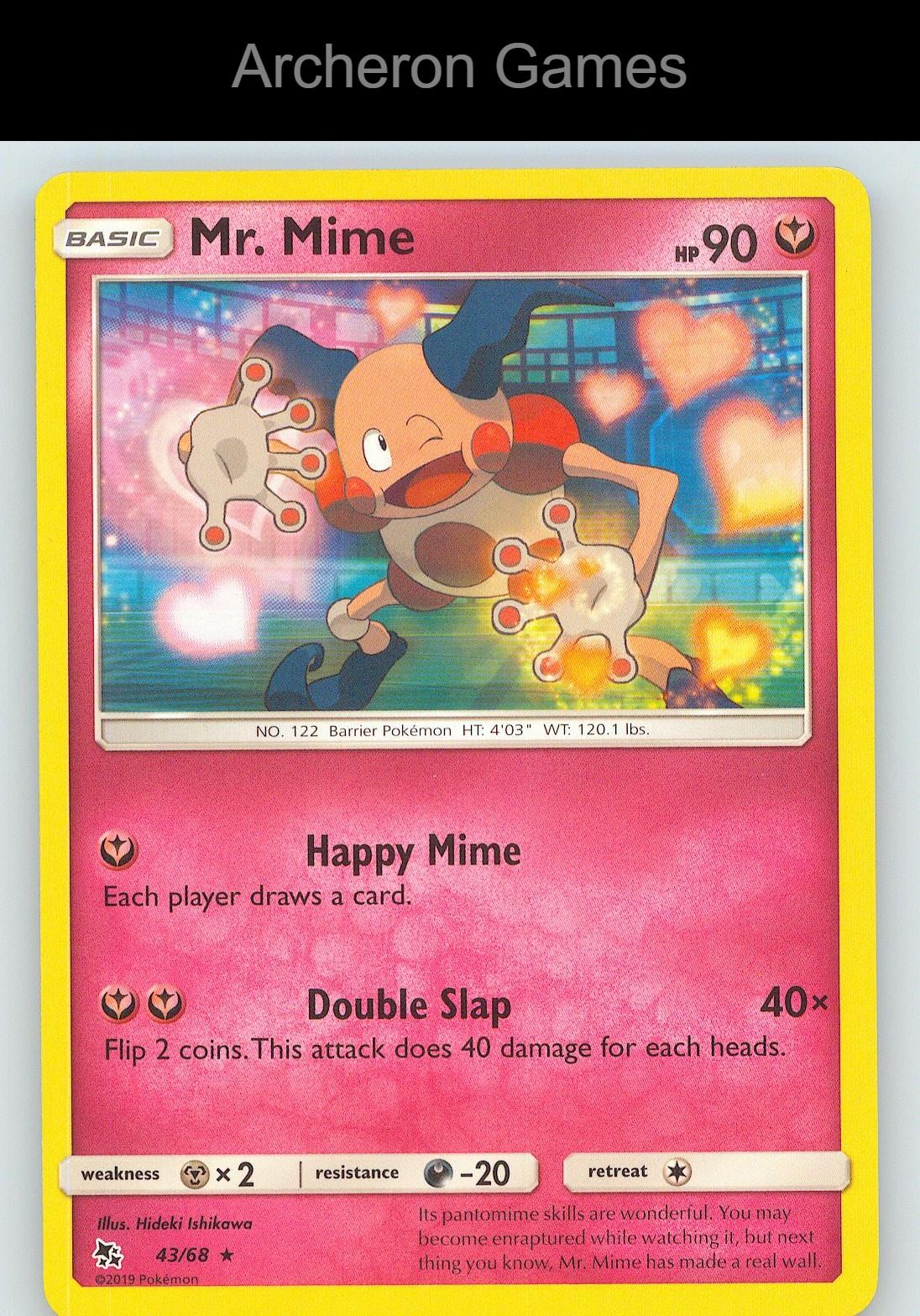 Pokemon Card Mr. Mime HIF 43/68 R Hidden Fates