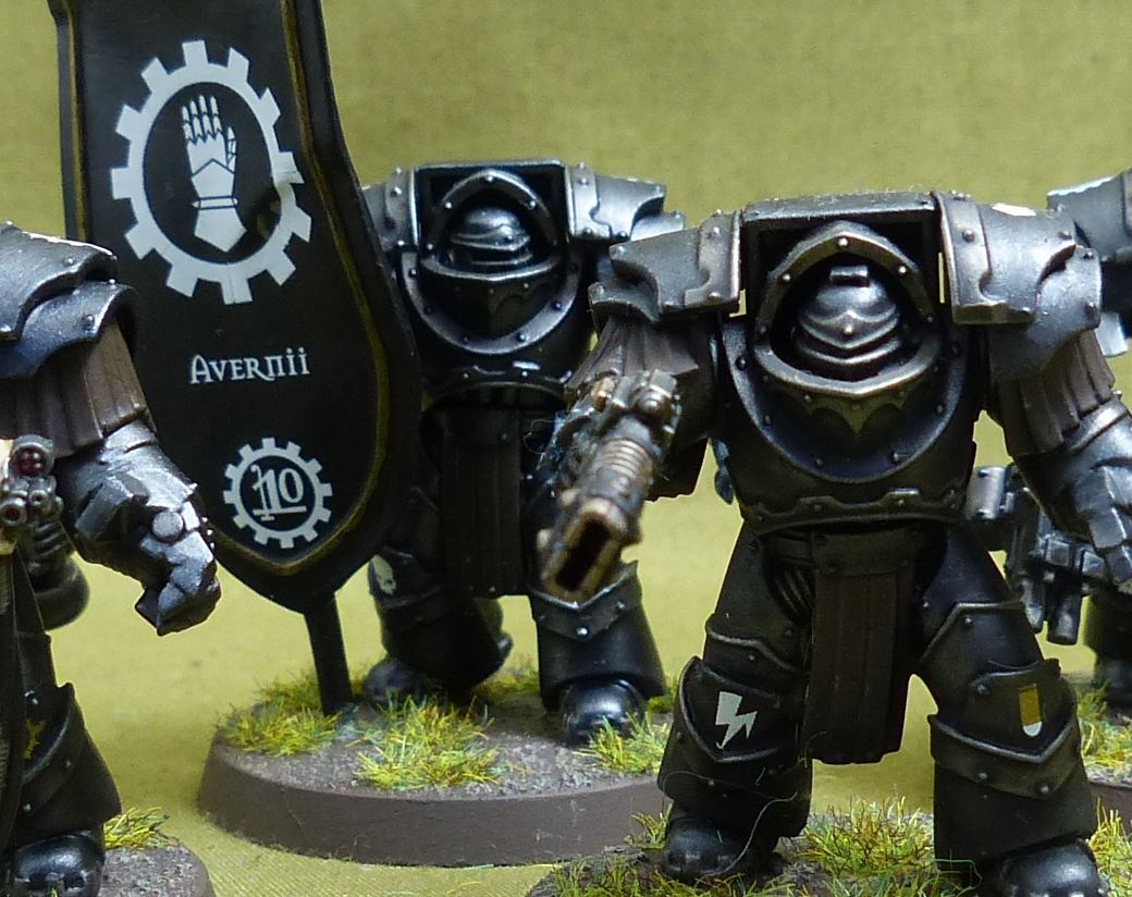 Legion Cataphractii Terminator Command Squad painted - Iron Hands - Warhammer Horus Heresy #2Q9