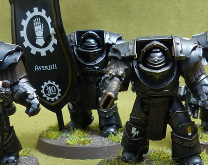Legion Cataphractii Terminator Command Squad painted - Iron Hands - Warhammer Horus Heresy #2Q9