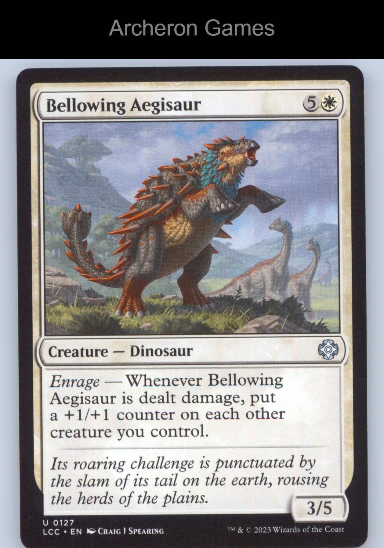 Bellowing Aegisaur 127 UC MTG Card Commander: The Lost Caverns of Ixalan