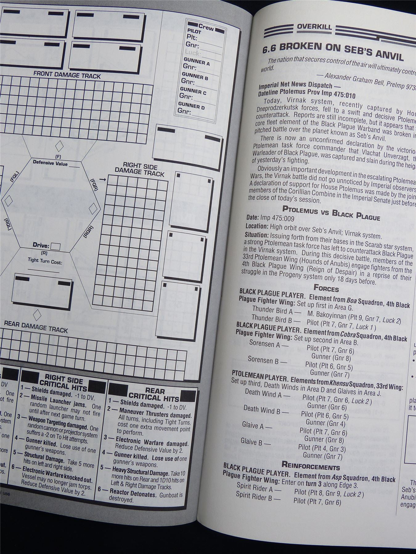 Silent Death: Overkill The Ptolemean Wars Miniatures Sourcebook - I.C.E. Booklet #2QX