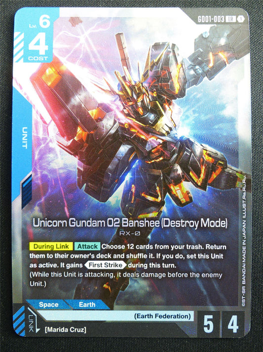 Unicorn Gundam 02 Banshee Destroy Mode GD01-003 LR Foil - Gundam Card #4E4