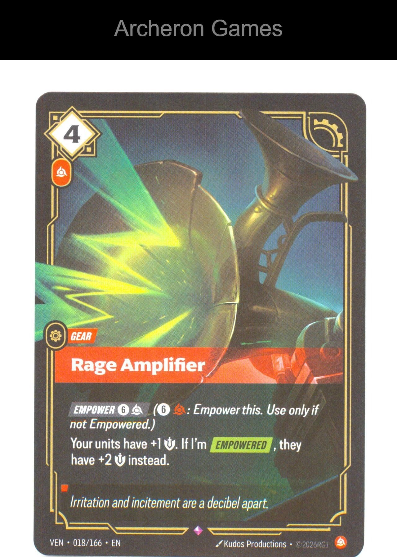 Rage Amplifier VEN 018/166 R Vendetta Riftbound Card Foil