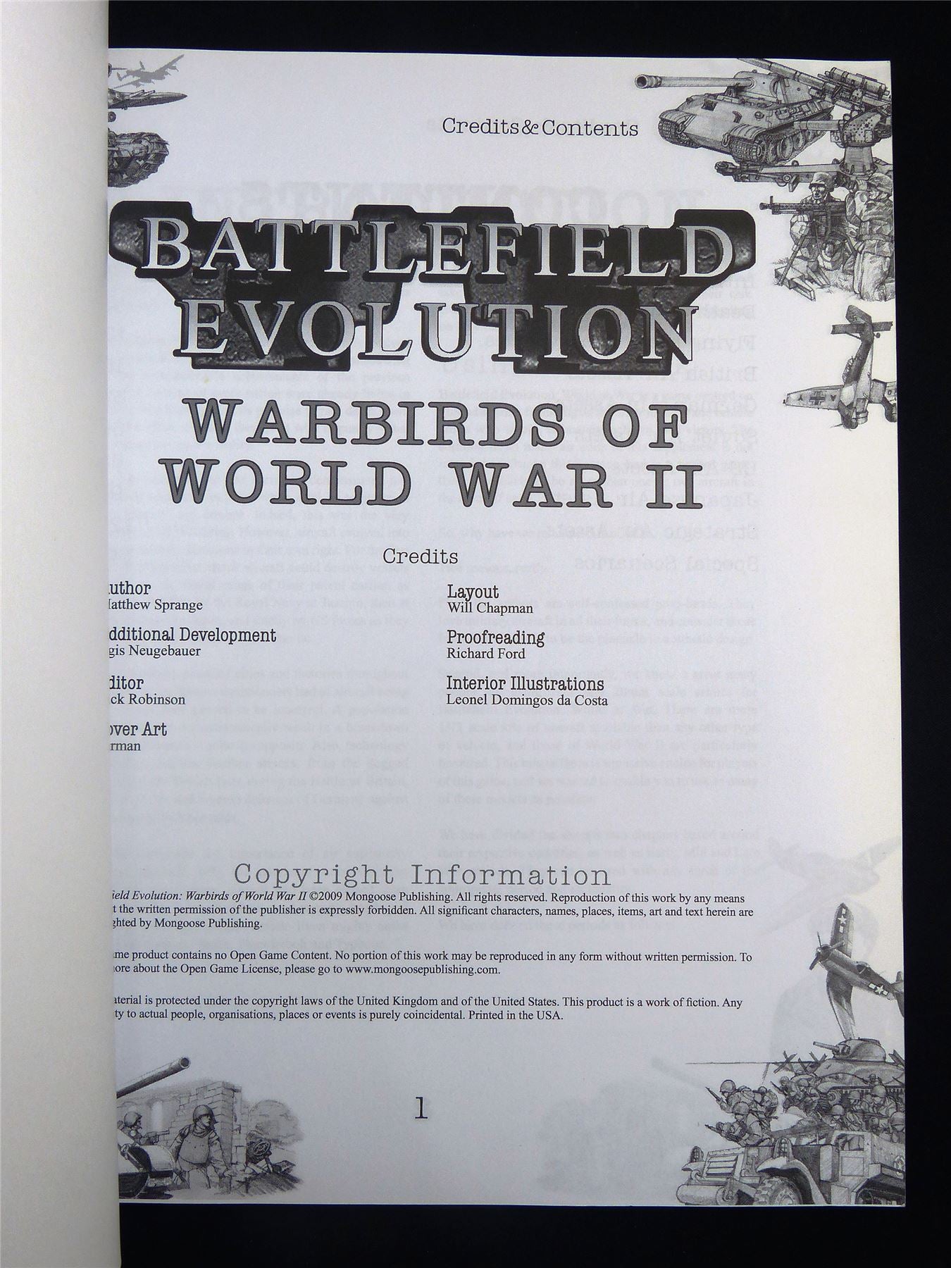 Battlefield Evolution: Warbirds of World War II - Miniatures Rulebook Softback #2UF