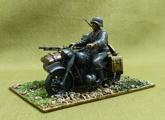 German Military Sidecar Motorcycle KS600 painted 1/35 scale - WW2 Model #173