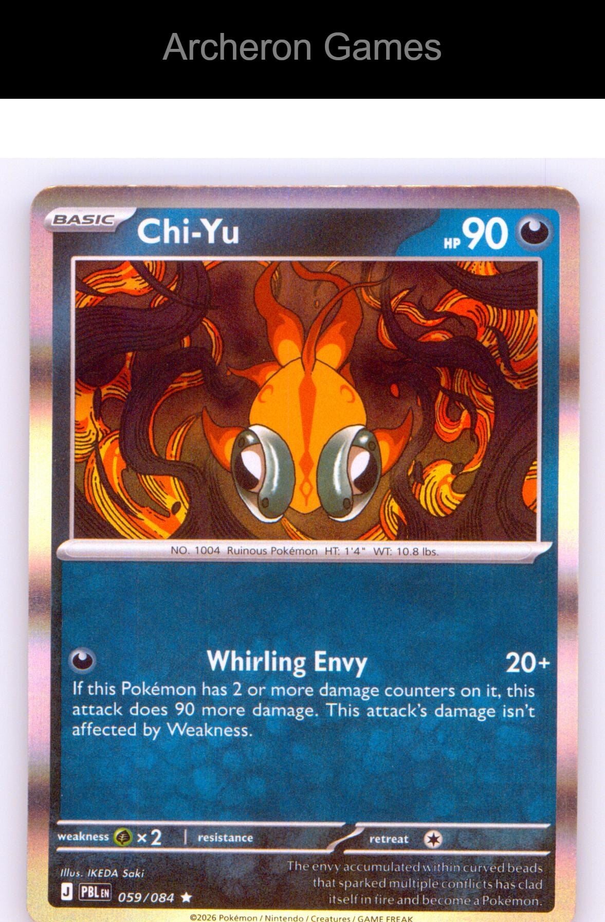 Pokemon Card Chi-Yu ME05 059/084 R Pitch Black Holo