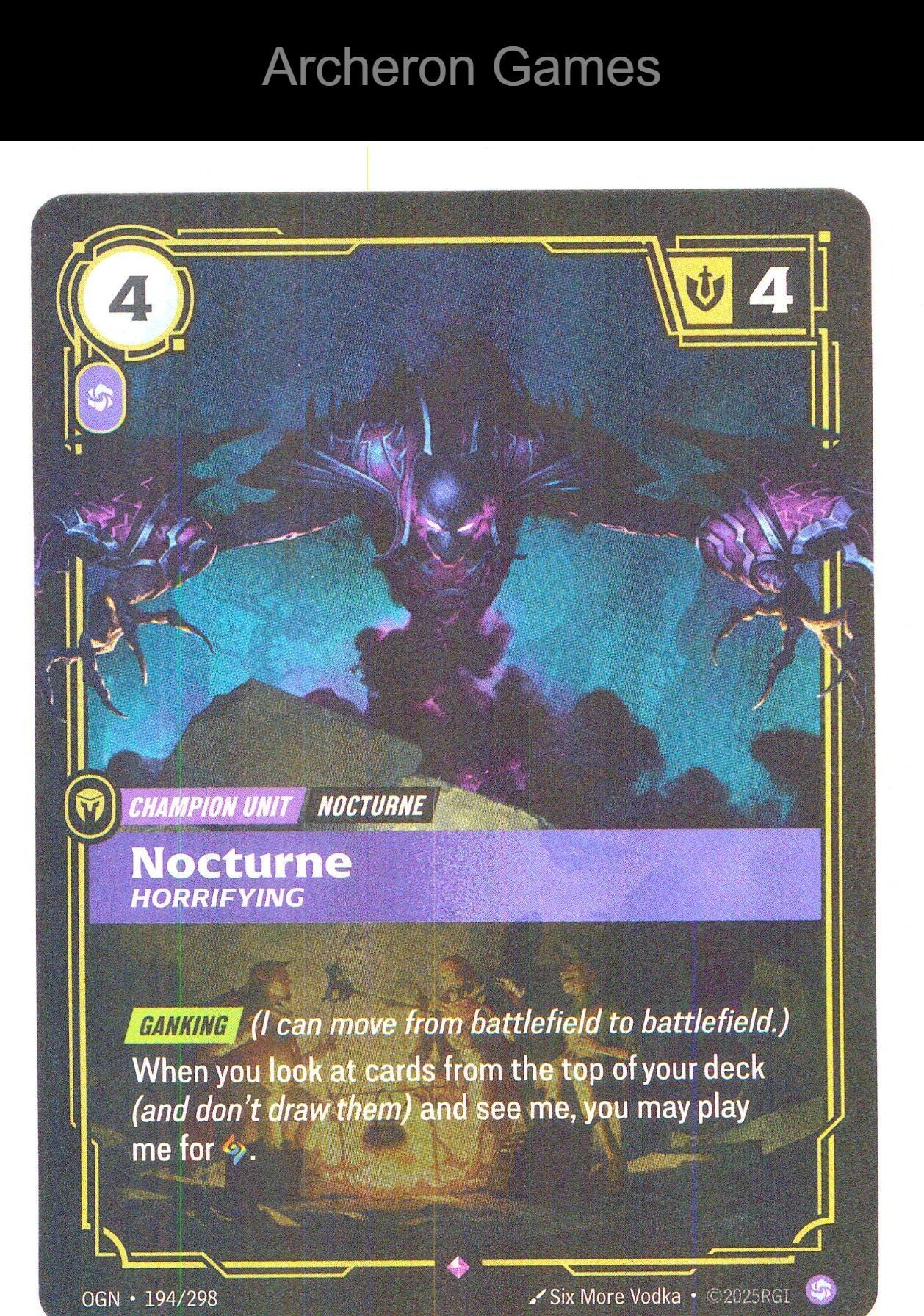 Nocturne - Horrifying OGN 194/298 R Origins Riftbound Card Foil