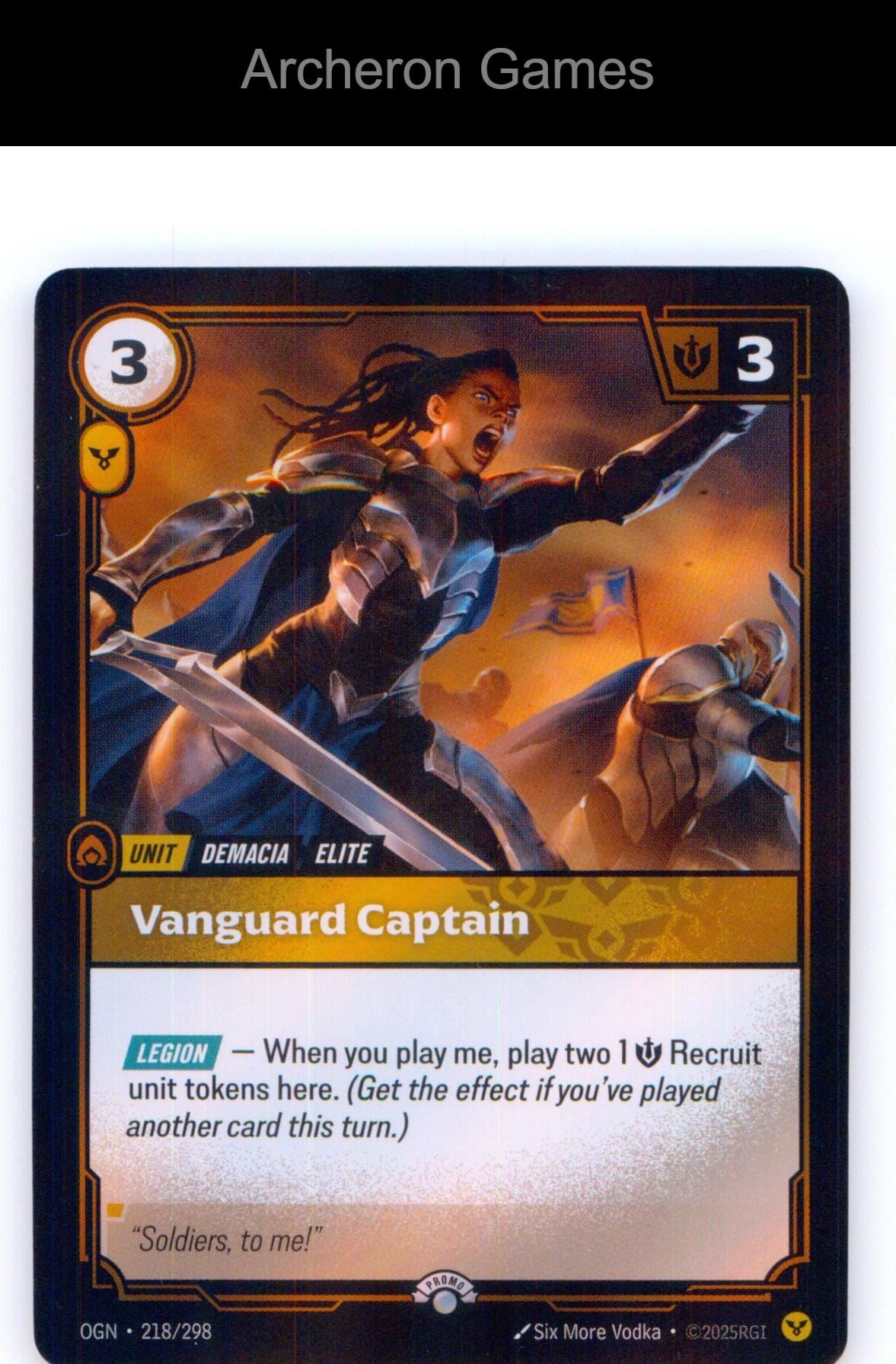 Vanguard Captain OGN 218/298 C Origins Riftbound Card