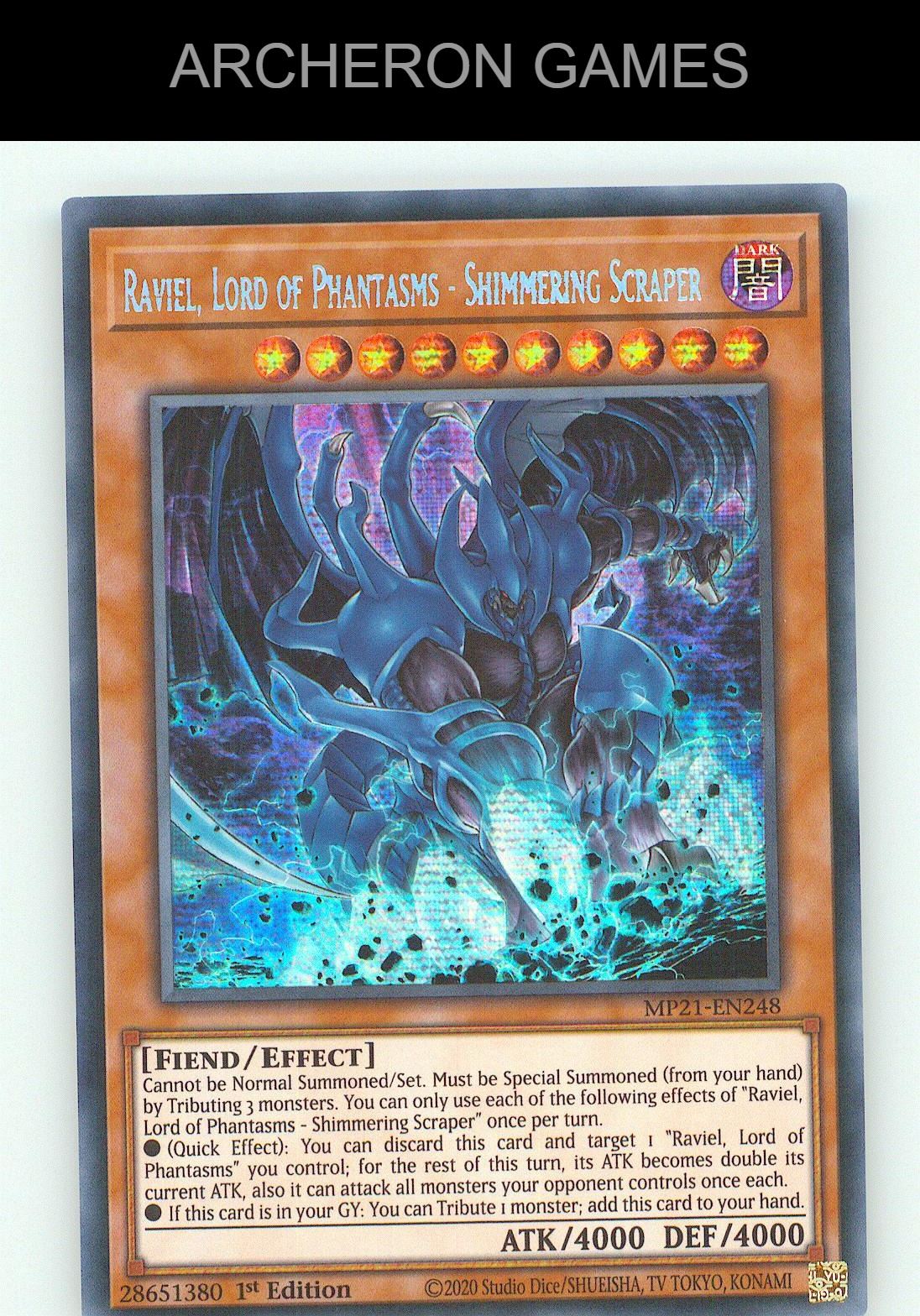 Raviel, Lord of Phantasms - Shimmering Scraper SEC YUGIOH Card