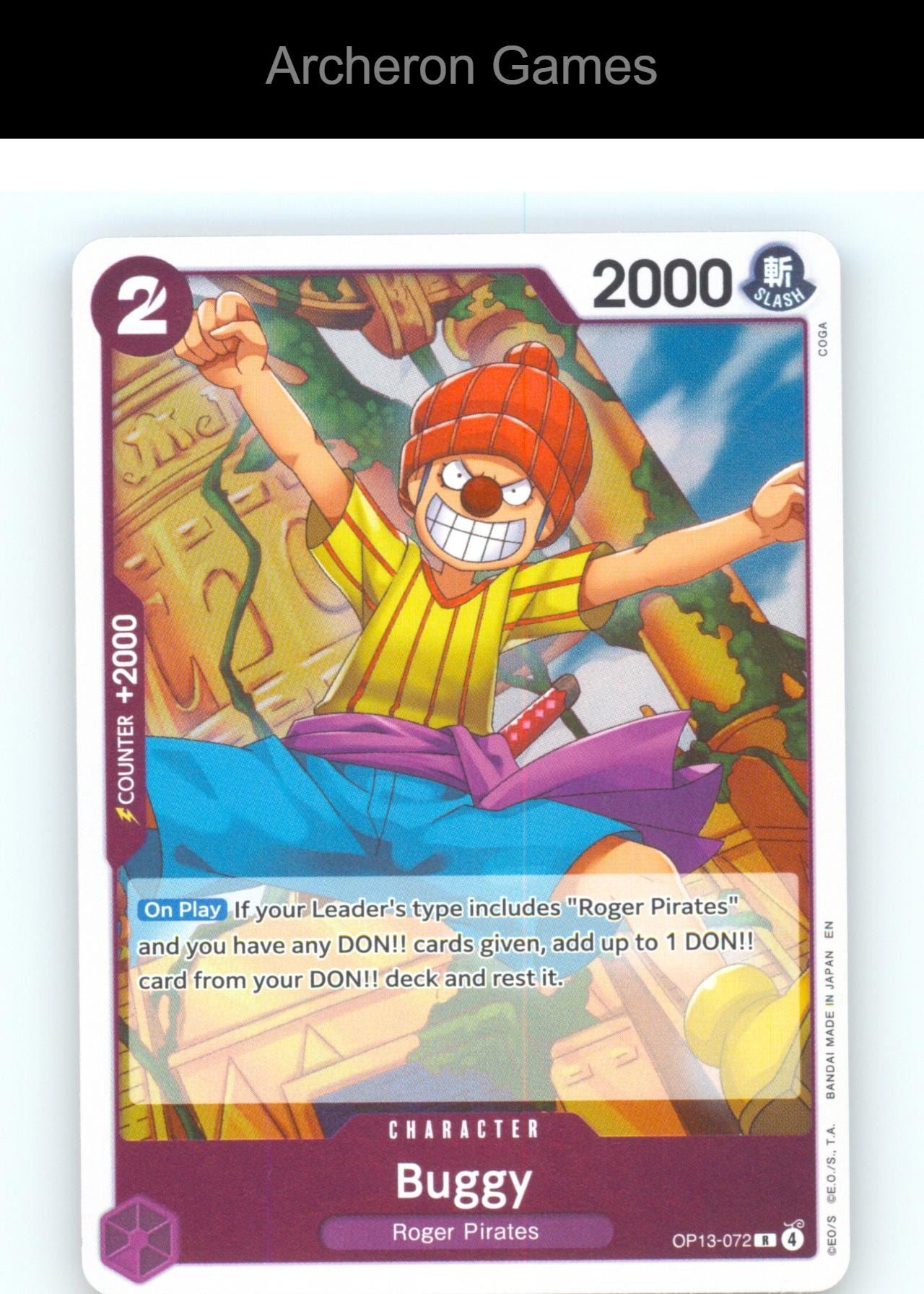 Buggy OP13-072 R One Piece Card NM/EX+ Foil