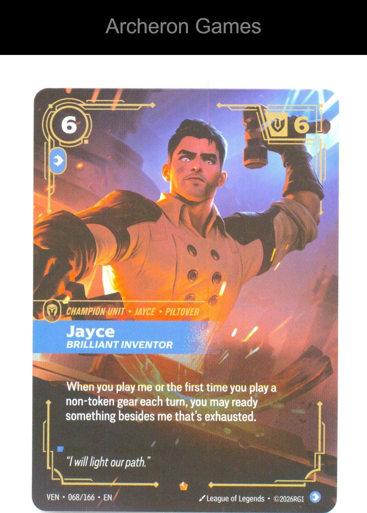 Jayce - Brilliant Inventor VEN 068/166 Epic Vendetta Riftbound Card Foil