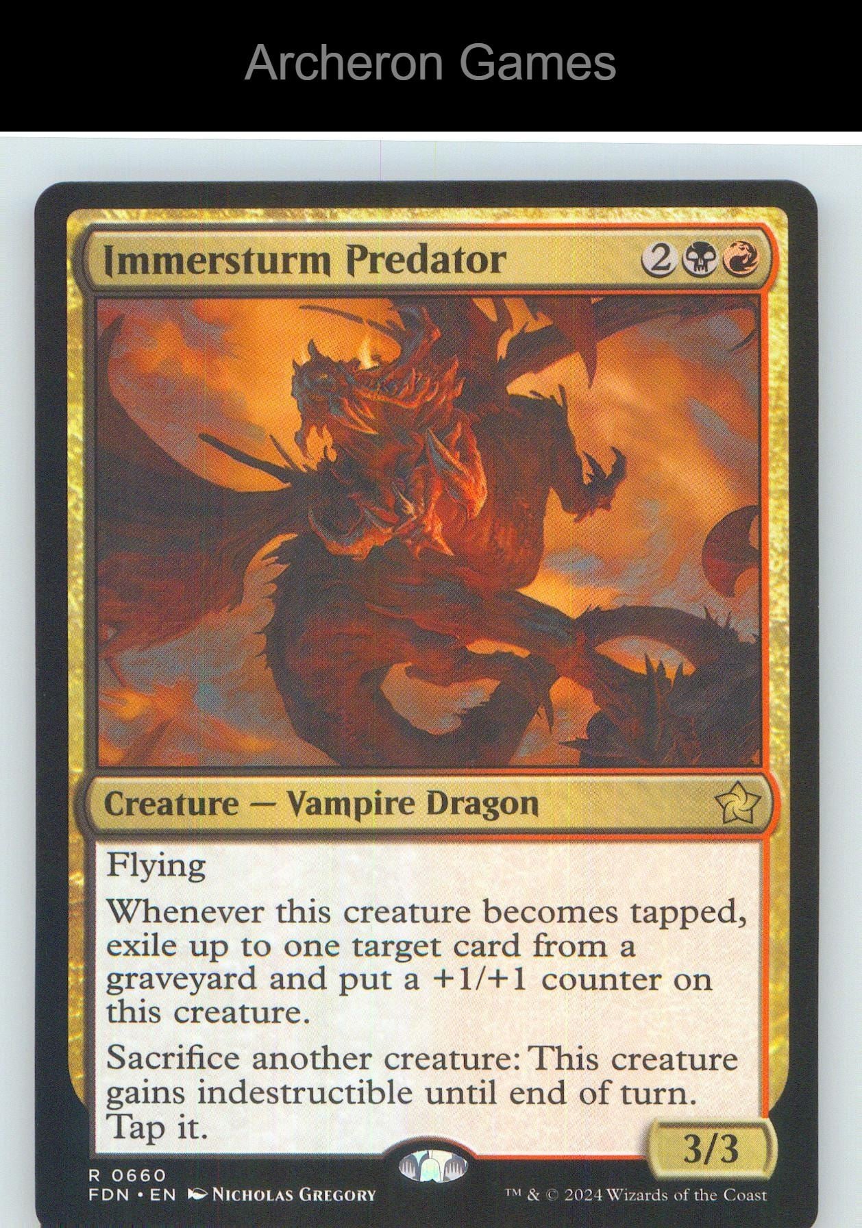 Immersturm Predator FDN 660 R MTG Card NM/EX+