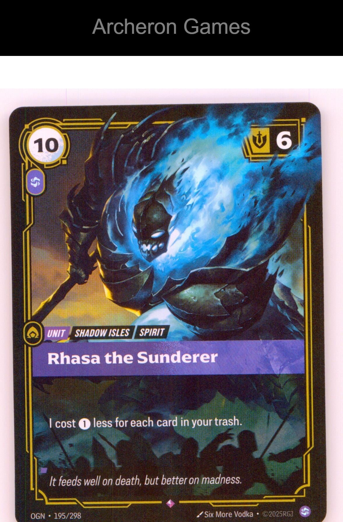 Rhasa the Sunderer OGN 195/298 R Origins Riftbound Card