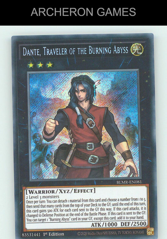 Dante, Traveler of the Burning Abyss SEC YUGIOH Card