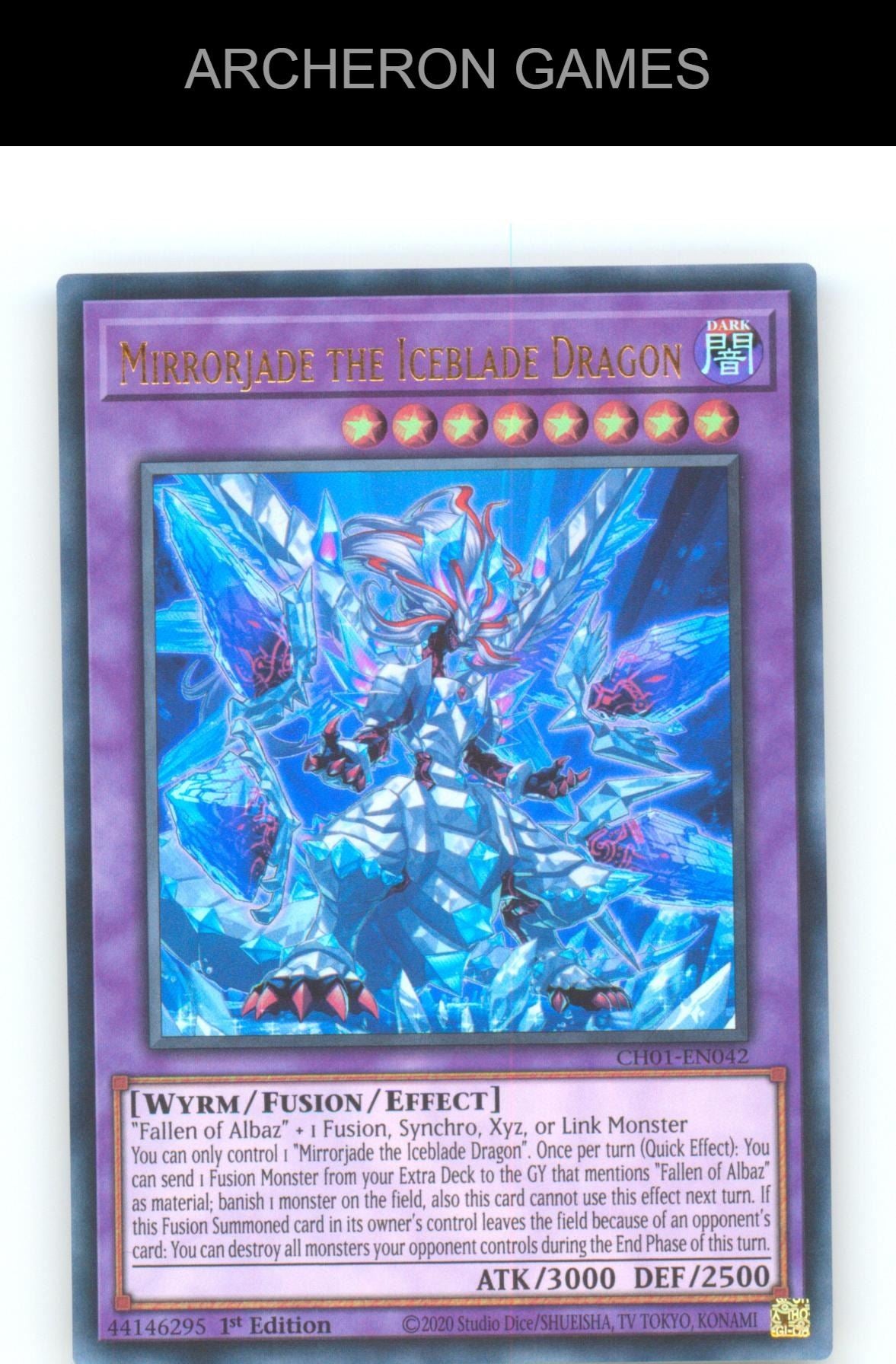 Mirrorjade the Iceblade Dragon Ultra Rare YUGIOH Card 1st Edition
