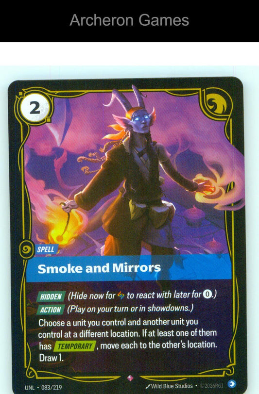 Smoke and Mirrors UNL 083/219 R Unleashed Riftbound Card