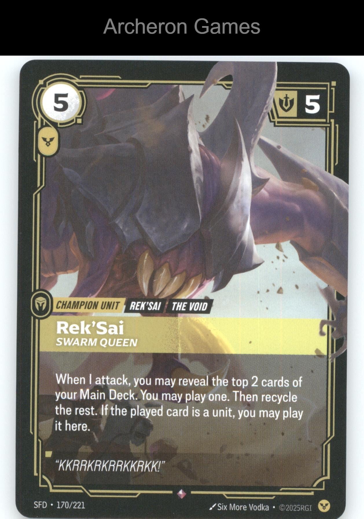Rek'Sai - Swarm Queen SFD 170/221 R  Card Spiritforged