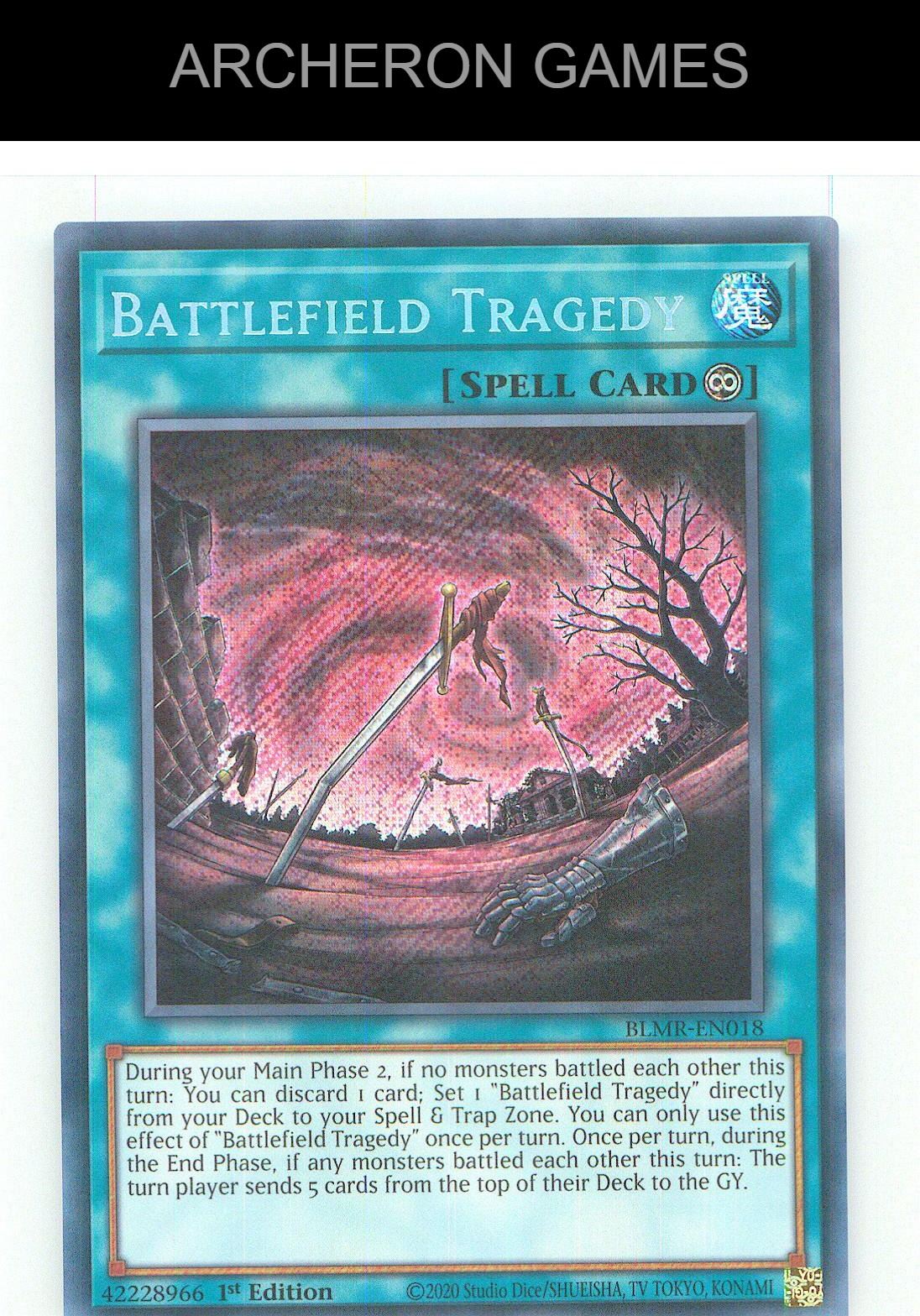 Battlefield Tragedy SEC YUGIOH Card 1st Edition