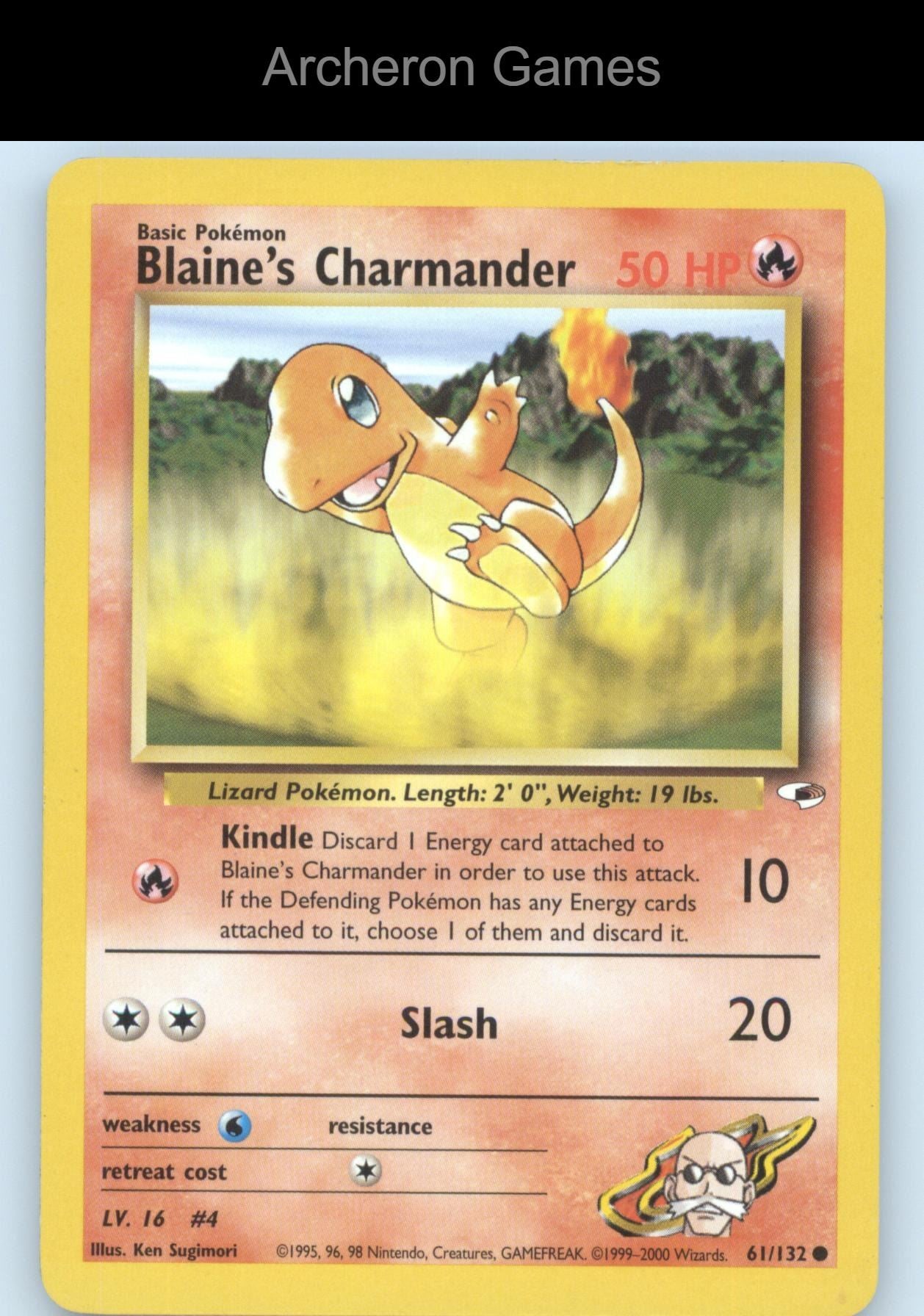 Pokemon Card Blaine's Charmander G1 61/132 C Gym Heroes Unlimited