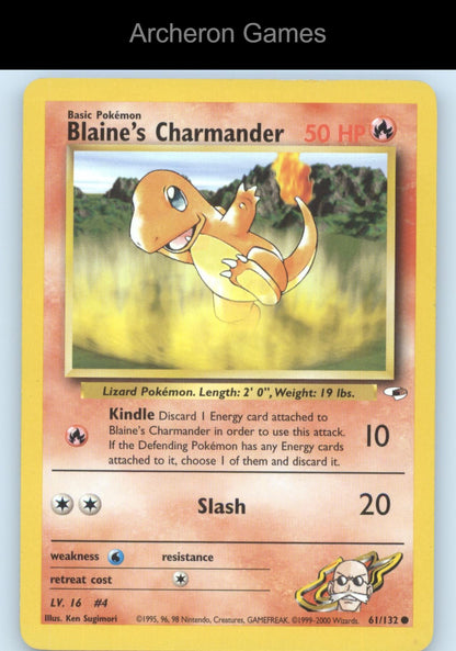 Pokemon Card Blaine's Charmander G1 61/132 C Gym Heroes Unlimited