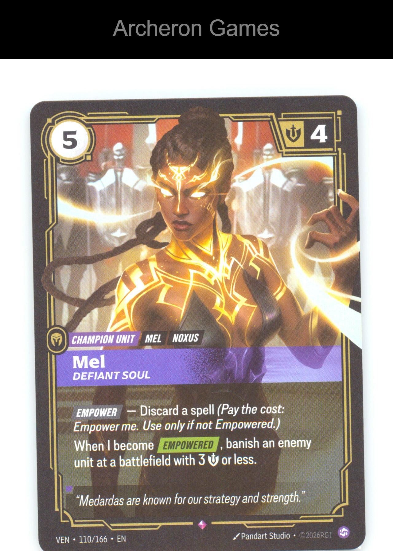 Mel - Defiant Soul VEN 110/166 R Vendetta Riftbound Card Foil