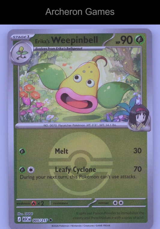 Pokemon Card Erika's Weepinbell (Poke Ball) ASC 005/217  Reverse Holo