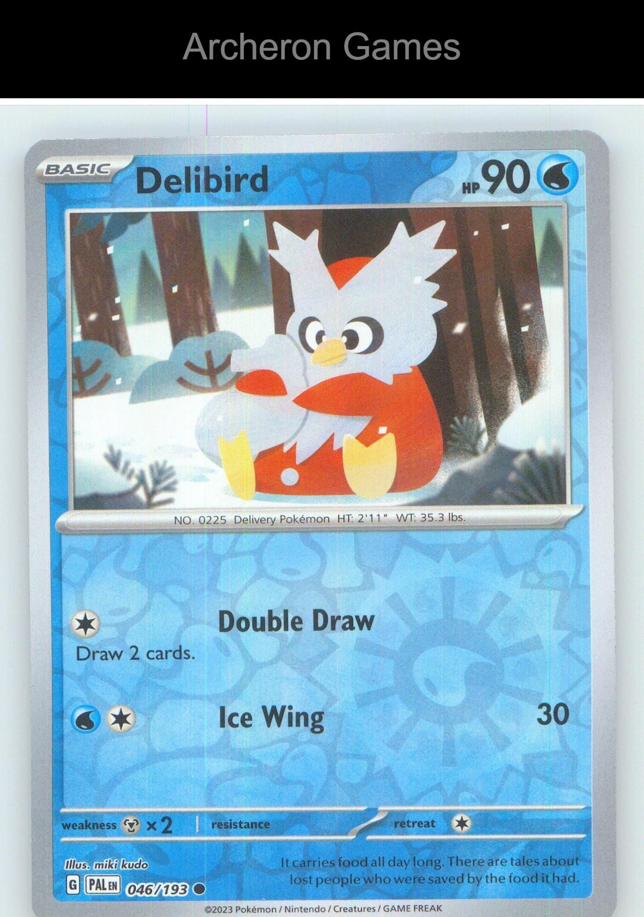 Pokemon Card Delibird PAL 046/193 C Paldea Evolved Reverse Holo